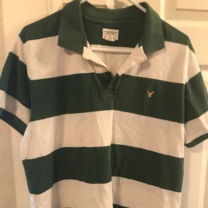 Mens American Eagle polo shirt green/white
